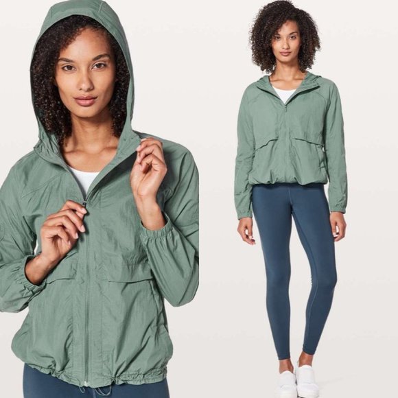 lululemon athletica Jackets & Blazers - Lululemon Hood Lite Rain Jacket in Juniper Green